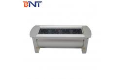 China 4*EU German power Flash Silver Desktop Mounted Power Extension Sockets supplier