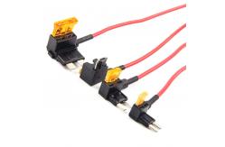 China Black ATM Add A Circuit Fuse Holder Mini 12V Inline Blade Fuse Holder supplier