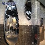 Cobblestone Metal Wall Art Sculpture Mirror Stainless Steel Decoration For Indoor for sale