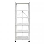 6-Tier Metal Stamped Perforate Bookcase Steel Slim Pantry Shelf Rack for sale