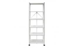 China 6-Tier Metal Stamped Perforate Bookcase Steel Slim Pantry Shelf Rack supplier