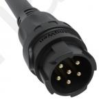 6pin Black M19 Waterproof Connector 15A Solder Overmolded Aluminum Alloy Shell Nylon IP67 for sale