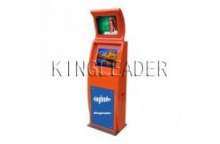 China Space Saving Slim Freestanding Touch Screen Kiosk Advertising In Two Displays supplier