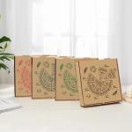 Customized Corrugated Cardboard Pizza Box Varnished and Disposable for Fast Food for sale