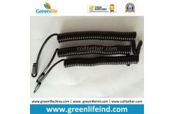 China Plastic Black Slim Coiled Lanyard Pen Tether Stop Lost Cable supplier
