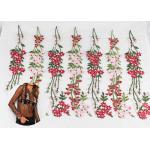 Multi Colored Embroidered Mesh Lace Fabric , 47 Inch Floral Wedding Gown Lace Fabric for sale