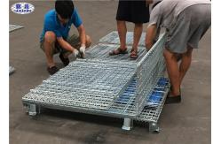 China Transport Cargo Collapsible Wire Containers Hot Dipped Galvanized Stacking 4 Tiers supplier