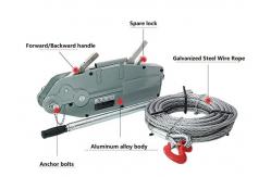 China Capacity 3200kg Wire Rope 20 Meters Tirfor Winch Tirfor Cable Puller supplier