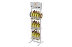 China Double Sided Wine Display Stand Grocery Solid Wood Display Stand For Tequila supplier