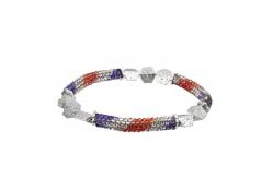 China Silver Metallic Lava Zircon Bar Bracelet Multi Color For Brithday Gift supplier