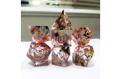 China Red & black Foil mixed smoke crystals Resin Boarding Dice Set  dnd dice supplier