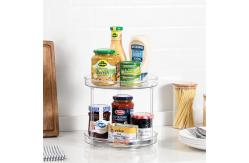 China 2 Tier Durable Transparent Removable Tray Lazy Susan Countertop Spice Display Rack supplier