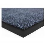 Europe Vyna-Plush Doormat | 7h x 600w x 900d mm | Black/Blue for sale