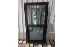 China PVC Frame Vinyl Hung Window Upward Sliding Hung Brown Window supplier