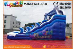 China Fire Retardant Outdoor Inflatable Water Slides / Double Lane Slip And Slide supplier