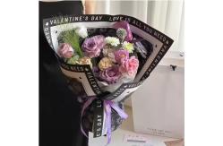China Direct Mixed Pulp 50g Waterproof Flower Wrapping Paper with Rose Printed Bouquet Design supplier