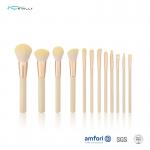 12pcs Aluminium Ferrule Wooden Handle Makeup Brushes for sale