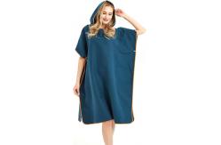 China Sustainable Sublimation Print Recycled Plain Microfiber Surf Poncho Beach Hooded Microfiber Poncho Towel supplier