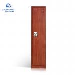 Single Door Clothes Wardrobe Metal Bedroom Locker With Wooden Color for sale