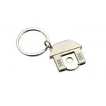 Trolley Token Cute House Shape Keyring UV Printing Metal Key Ring Holder for sale