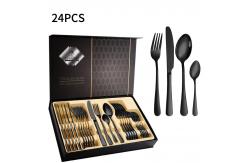 China Customized Metal Cutlery Set Luxury Elegant 24 Piece Flatware Set supplier