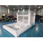 Customized Inflatable White Wedding Bouncy Castle Jumping House For Wedding Party for sale