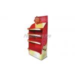 Red Eco Friendly Cardboard POS Displays Floor Standing For Snacks for sale