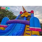 Blue Ice Cream Theme Inflatable Slide Popsicle Inflatable Waterslide With Pool