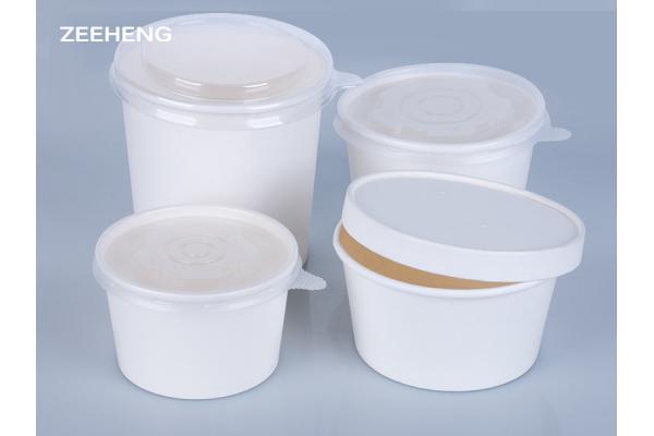 FDA 26oz Double Poly Coated White Paper Bowls With Lids