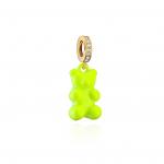 Custom Gold Plated Teddy Bear Pendant Necklace Lovely Artificial Cubic Zirconia