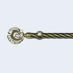 Anti-Brass 28mm Taji Shape Finial 3-Meter Twisted Pipe Curtain Rod With Double Bracket for sale