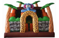 China Inflatable Safari Park Bouncy Slide / PVC Inflatable Elephant Bouncer Colourful supplier