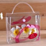 Garment Packing Clear PVC Packaging Bags With Plastic Button and Hand for sale