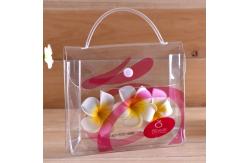 China Garment Packing Clear PVC Packaging Bags With Plastic Button and Hand supplier