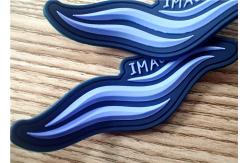 China S / M / L Dark Blue 3D Rubber Patches / Rubber Labels For Clothing supplier