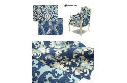 China Luxury Blue-Gold Damask & Geometric AB Jacquard Fabric supplier