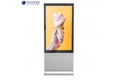 China 32 inch Silver Windows Outdoor Fanless Vertical Digital Totem supplier