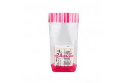 China Food Packaging Stand Up Pouch With Cross Block Bottom And Cellophane Clear Treat supplier