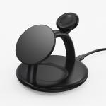 Portable Triple Charging Station - 15W Magnetic Fast Charging for Phone, Watch, and Headphones, Certified Quality, Space for sale