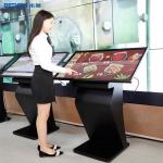 Android Computer Interactive Touch Screen Kiosk Monitor 65 Inch LCD Advertising Board