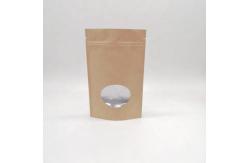 China Kraft Biodegradable Stand Up Pouches Paper Bag With Clear Window supplier