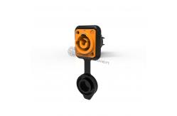 China 20A 250V IP65 3pin Waterproof Connector Chassis Powercon socket Yellow supplier