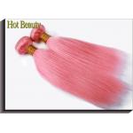 Customized Pink Virgin Human Long Hair Extensions 30 Inches Shedding Free for sale