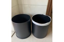 China Hotel Metal Double Layer Recycling Trash Garbage Can Stainless Steel Waste Bin supplier