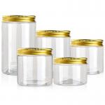 800ML 85mm Diameter Caliber Golden Plastic Screw Cap Jars for sale