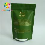 Aluminum Foil Lined Matt White Green Tea Packaging Bag With Zipper Custom Design for sale