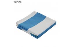 China Blue White Striped Microfiber Beach Towels Lightweight Super Absorption 160x80cm supplier