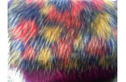 China Soft Rainbow Plush Faux Fur Fabric Jacquard Compostion Acrylic For Collar supplier