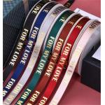 Customize Polyester Foil Gold Printed Satin Ribbon For Gift Packing Box 9MM for sale