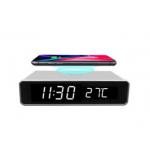 Qi Standard ABS Portable Wireless Mobile Charger 10 Watt With Alarm Clock for sale
